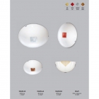 PLAFONIERA CON 2 PORTALAMPADE E27 DIAMETRO 40CMVETRO EXTRA CHIARO SERIGRAFATO DECORO GLITTER ORO product photo