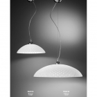 SOSPENSIONE CON PORTALAMPADA 1 X E27DIAMETRO 33CMVETRO IN LASTRA GRANIGLIATOCURVATO E SERIGRAFATO GOCCE product photo