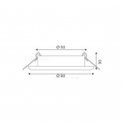 FARO INCASSO SOFFITTO CORNICE SATINATO TONDO FISSO FORO 74MM CON  GU10 /G5.3 product photo