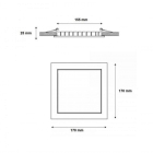 PANNELLO LED INCASSO SLIM PIATTO 12W LUCE NATURALE 840 QUADRATO 17X17 MM product photo