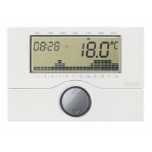 CRONOTERMOSTATO A BATTERIE DA PARETE BIANCO GIORNALIERO E SETTIMANALE - VIMAR 01910 product photo