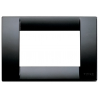 PLACCA 3 POSTI TECNOPOLIMERO COLORE NERO SERIE IDEA - VIMAR 16743.16 product photo