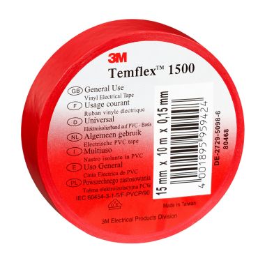 TEMFLEX 1500  ROSSO 25X25X0,15 NASTRO PV - 3M ITALIA 1500/25X25RO - 3M ITALIA 1500/25X25RO product photo Photo 01 3XL