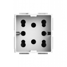 PRESA MULTISTANDARD 1 SCHUKO O 2 BIPASSO COMPATIBILE CON BTICINO LIVINGLIGHT, 250 V, BIANCO - 4 BOX 4B/N/H21 product photo