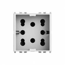 PRESA MULTISTANDARD 1 SCHUKO O 2 BIPASSO COMPATIBILE CON VIMAR ARKE' - 4 BOX 4B/V19B/H21 product photo