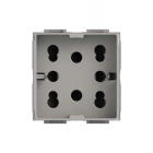 PRESA MULTISTANDARD 1 SCHUKO O 2 BIPASSO COMPATIBILE CON BTICINO LIVINGLIGHT - 4 BOX 4B/NT/H21 product photo