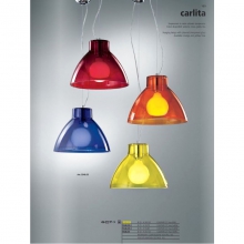 CARLITA SOSPENSIONE CRISTALLO COLORATO BLU E27 60W MAX DIAMETRO 25CM H30/120CM - ANTEA LUCE 5548.25 product photo