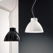 CARLITA SOSPENSIONE CRISTALLO COLORATO NERO E27 100W MAX DIAMETRO 33CM H45/120CM - ANTEA LUCE 5548.33 product photo