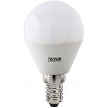 LAMPADA SFERA LED 3000K 700LUMEN ATTACCO E14 7W 45X80MM - BEGHELLI 56870 product photo