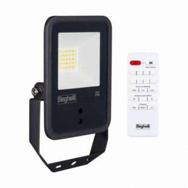 PROIETTORE FL LED 20W NERO IP66 SENS 3000K - BEGHELLI 86167 product photo Photo 01 3XL