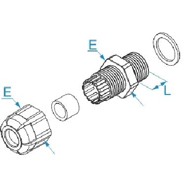 PRESS NYLON IP 68 M 12 RAL7035 - B.M. 4912 - B.M. 4912 - B.M. 4912 product photo Photo 02 3XL