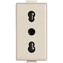PRESA BIPASSO STANDARD ITALIA 2P+T 10/16A CON ALVEOLI SCHERMATI INTERASSE 19 E 26 MM AVORIO - BTICINO A5180 product photo