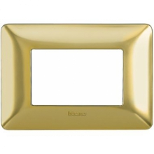 matix - placca 3 posti oro satinato - BTICINO AM4803GOS product photo