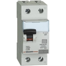 INTERRUTTORE MAGNETOTERMICO DIFFERENZIALE A 1P+N 20A 4,5KA 30MA BTDIN45 - BTICINO GA8813A20 product photo