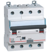 INTERRUTTORE MAGNETOTERMICO DIFFERENZIALE AC 4P 16A 4,5KA 30MA 4 BTDIN45 - BTICINO GA8843AC16 product photo