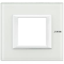 AXOLUTE - PLACCA 2P VETRO BIANCO - BTICINO HA4802VBB - BTICINO HA4802VBB product photo
