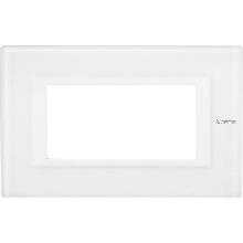 AXOLUTE PLACCA 4P VETRO BIANCO - BTICINO HA4804VBB - BTICINO HA4804VBB product photo