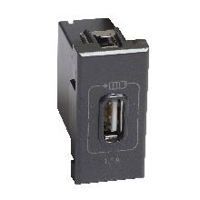 AXOLUTE - USB CHARGER 1,1A ANTHRACITE - BTICINO HS4285C1 - BTICINO HS4285C1 product photo