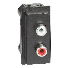 LIVING NOW MODULO DOPPIO RCA NERO KG4269R - BTICINO KG4269R product photo
