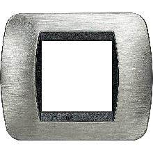 LIVING INTERNATIONAL PLACCA 2 POSTI ACCIAIO SPAZZOLATO L4802ACS - BTICINO L4802ACS product photo