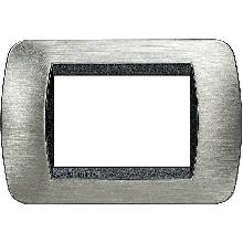 LIVING INTERNATIONAL PLACCA 3P ACCIAIO SPAZZOLATO L4803ACS - BTICINO L4803ACS product photo