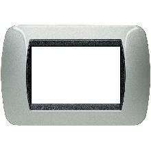 LIVING INT - PLACCA 3 POSTI ALLUMINIO - BTICINO L4803AL product photo