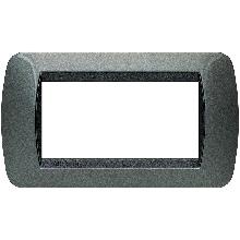 LIVING INT - PLACCA 4 POSTI ACCIAIO SCURO - BTICINO L4804AC product photo