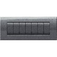 Placca Bticino Livinglight Acciaio 7 Posti Quadra Lna4807Ac - BTICINO LNA4807AC product photo