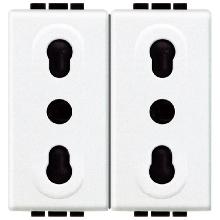 LIGHT - PRESA DUPLEX BIPASSO 10/16A - BTICINO N4180/2 product photo