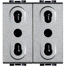 LIGHT TECH - PRESA DUPLEX BIPASSO 10/16A - BTICINO NT4180/2 product photo