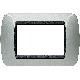 LIVING INT - PLACCA 3 POSTI ALLUMINIO - BTICINO L4803AL product photo Photo 01 2XS