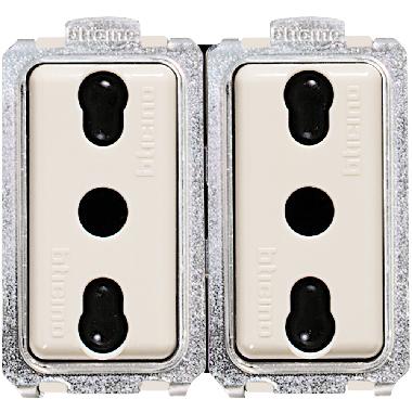 MAGIC-PRESA DUPLEX BIPASSO 2P+T 10/16A - BTICINO 5180/2 - BTICINO 5180/2 product photo Photo 01 3XL