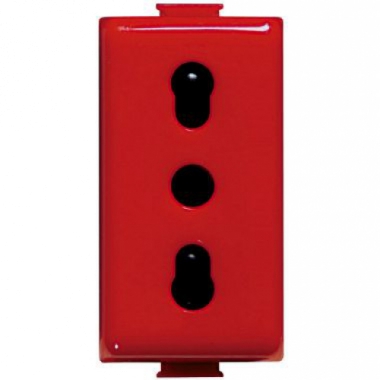 PRESA 2P+T 10/16A BIPASSO ROSSA ORIGINALE MATIX AVORIO MAGIC TT - BTICINO A5180R product photo Photo 01 3XL