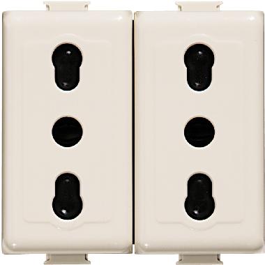 MATIX MAGIC - PRESA 10/16A DUPLEX - BTICINO A5180/2 product photo Photo 01 3XL