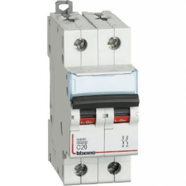 INTERRUTTORE MAGNETOTERMICO 2P CURVA C 20A 6KA BTDIN60 - BTICINO FN82C20 product photo Photo 01 3XL