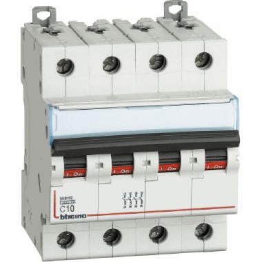 INTERRUTTORE MAGNETOTERMICO 4P CURVA C 10A 6KA BTDIN60 - BTICINO FN84C10 product photo Photo 01 3XL