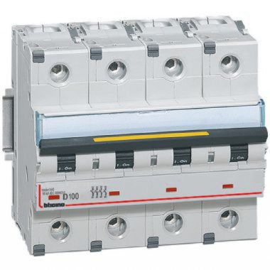INTERRUTTORE MAGNETOTERMICO 4P CURVA D 100A 16KA BTDIN 160 - BTICINO FT84D100 product photo Photo 01 3XL