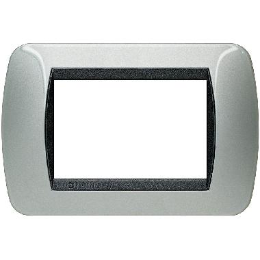 LIVING INT - PLACCA 3 POSTI ALLUMINIO - BTICINO L4803AL product photo Photo 01 3XL