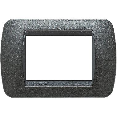 LIVING INT - PLACCA 3P GRAFITE NERO - BTICINO L4803GFN product photo Photo 01 3XL