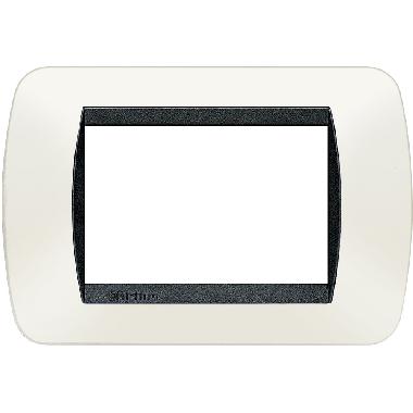 LIVING INTERNATIONAL PLACCA 3P PLASTICA BIANCO S. L4803PB - BTICINO L4803PB product photo Photo 01 3XL