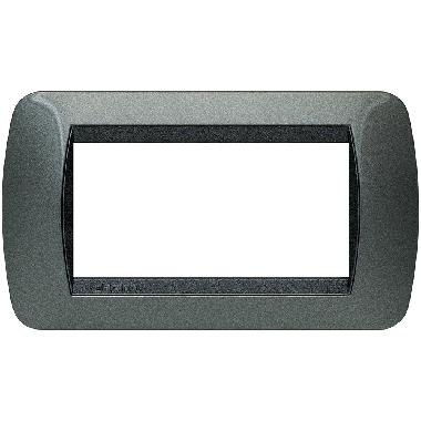 LIVING INT - PLACCA 4 POSTI ACCIAIO SCURO - BTICINO L4804AC product photo Photo 01 3XL