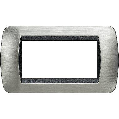 LIVING INT - PLACCA 4P ACCIAIO SPAZZOLATO - BTICINO L4804ACS product photo Photo 01 3XL