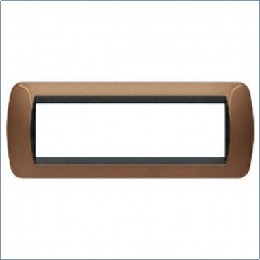 PLACCA LIVING INTERNATIONAL ORIGINALE CON CORINICE INTERNA NERA PLACCA 7 POSTI BLU METALLICO - BTICINO L4807BT product photo Photo 01 3XL