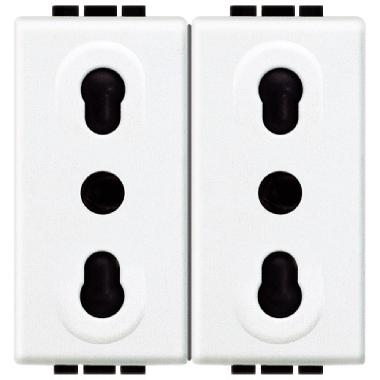 LIGHT - PRESA DUPLEX BIPASSO 10/16A - BTICINO N4180/2 product photo Photo 01 3XL
