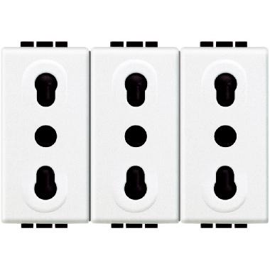 LIGHT - PRESA TRIPLEX BIPASSO 10/16A - BTICINO N4180/3 product photo Photo 01 3XL