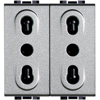 LIGHT TECH - PRESA DUPLEX BIPASSO 10/16A - BTICINO NT4180/2 product photo Photo 01 3XL