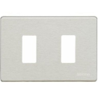 PLACCA 2 POSTI ALLUMINIO OXIDAL MAGIC - BTICINO 503/2/X product photo