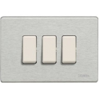 PLACCA 3 FORI ALLUMINIO ORIGINALE MAGIC - BTICINO 503/3/AL product photo