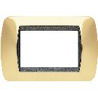 LIVING INT - PLACCA 3 POSTI ORO VERO - BTICINO L4803OR product photo