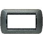 LIVING INT - PLACCA 4 POSTI ACCIAIO SCURO - BTICINO L4804AC product photo